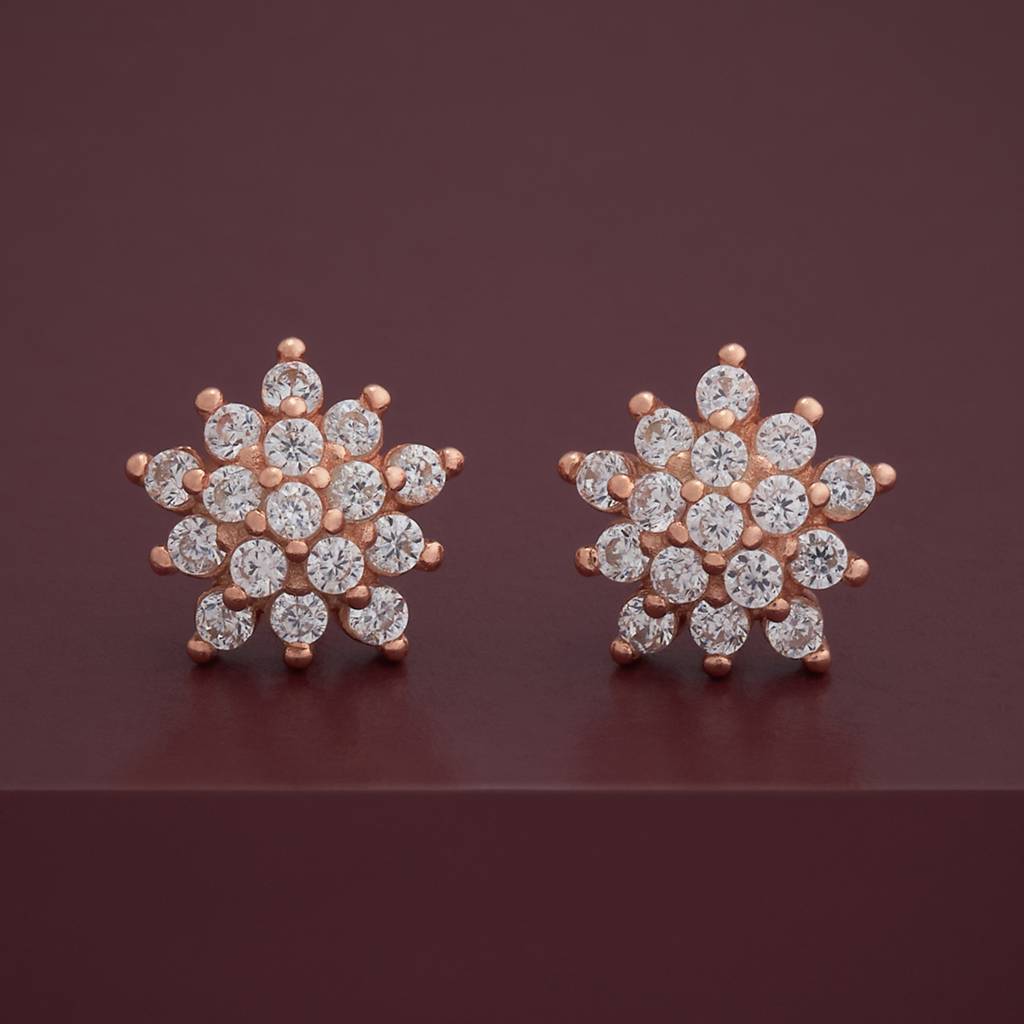 Kushal'S Fashion Jewellery Plated Zircon 92.5 Sterling Silver Studs-183132 : 437420