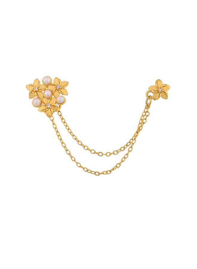 Voylla Hawaii Plumeria Pearl Bejoran Earrings : 8905124521771