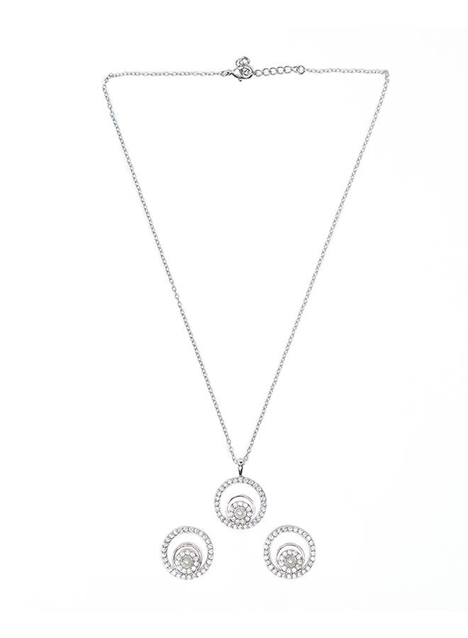 Spiral Shaped Pearly Whites Pendant Set : 8905124451092