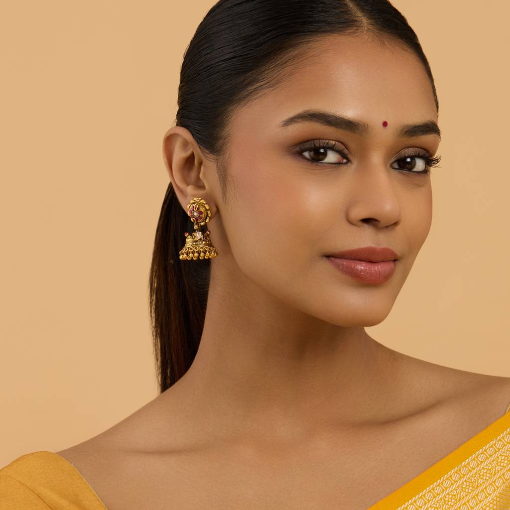 Kushal'S Fashion Jewellery Dome Shaped Jhumkas Earrings-177399 : 425353
