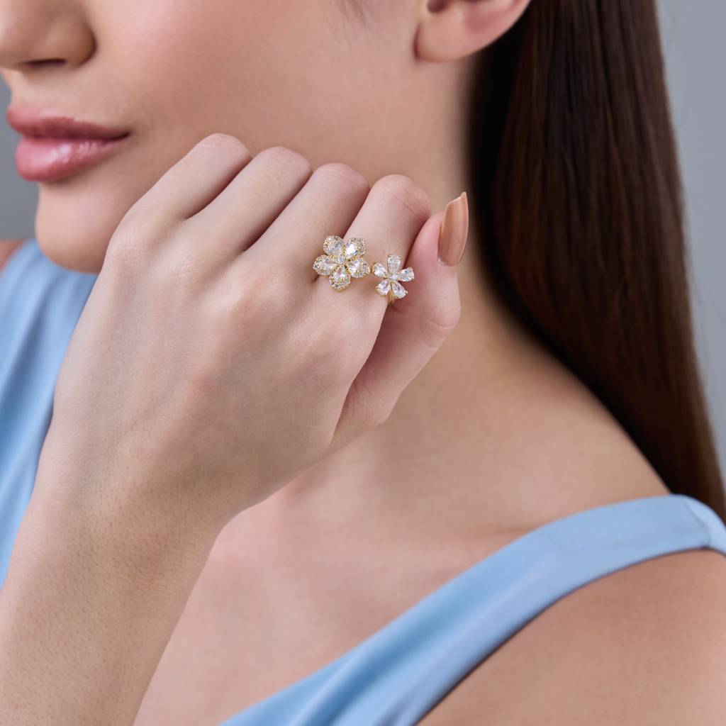 Kushal'S Fashion Jewellery White Gold-Plated Party Trendy Zircon Finger Ring-186801 : 445314