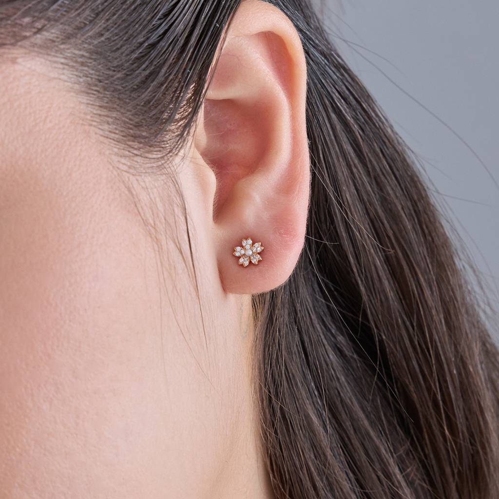 Kushal'S Fashion Jewellery Pearl Rhodium-Plated Party Zircon 92.5 Sterling Silver Stud Earrings-183119 : 437247