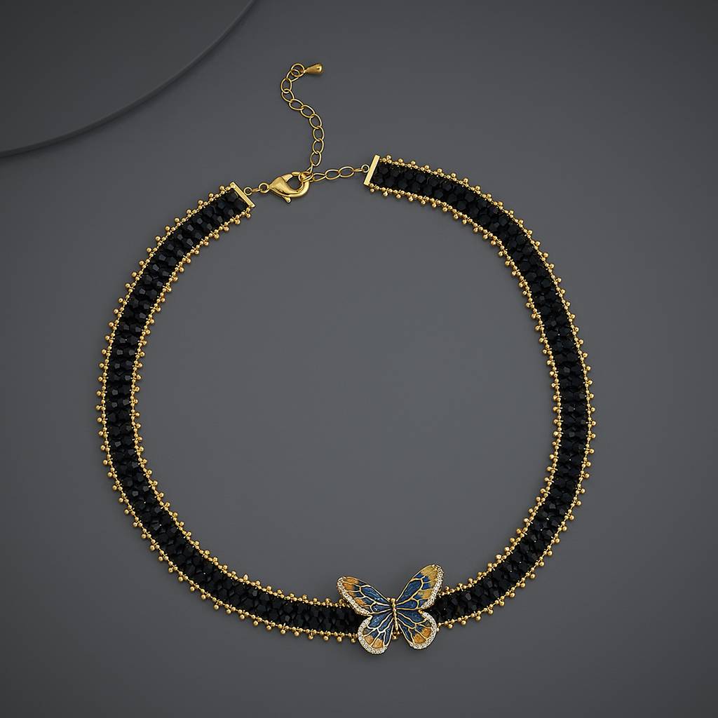 Kushal'S Fashion Jewellery Black-Plated Party Trendy Zircon Necklace-186967 : 445582