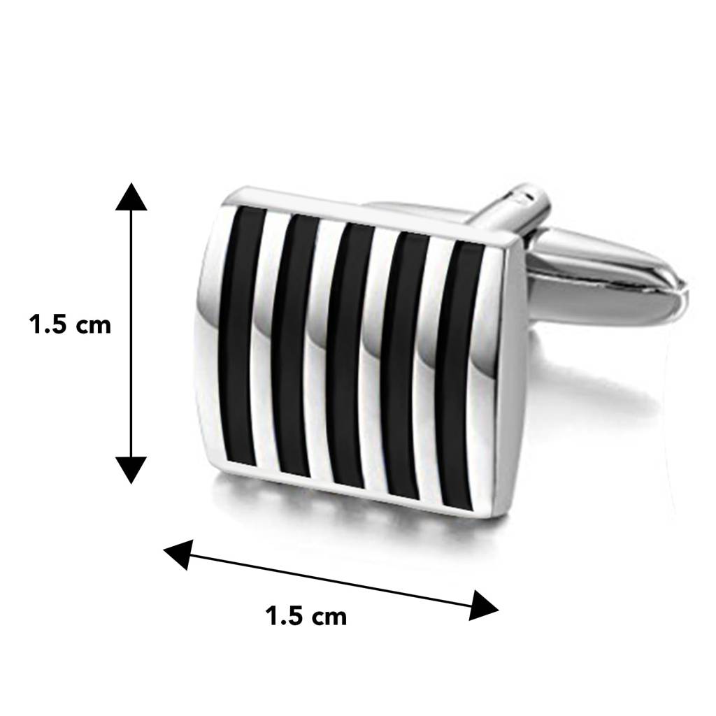 Unique Black Stripes Shirt Cufflinks For Men Business Corporate Wedding Gift : PX9CL09BL