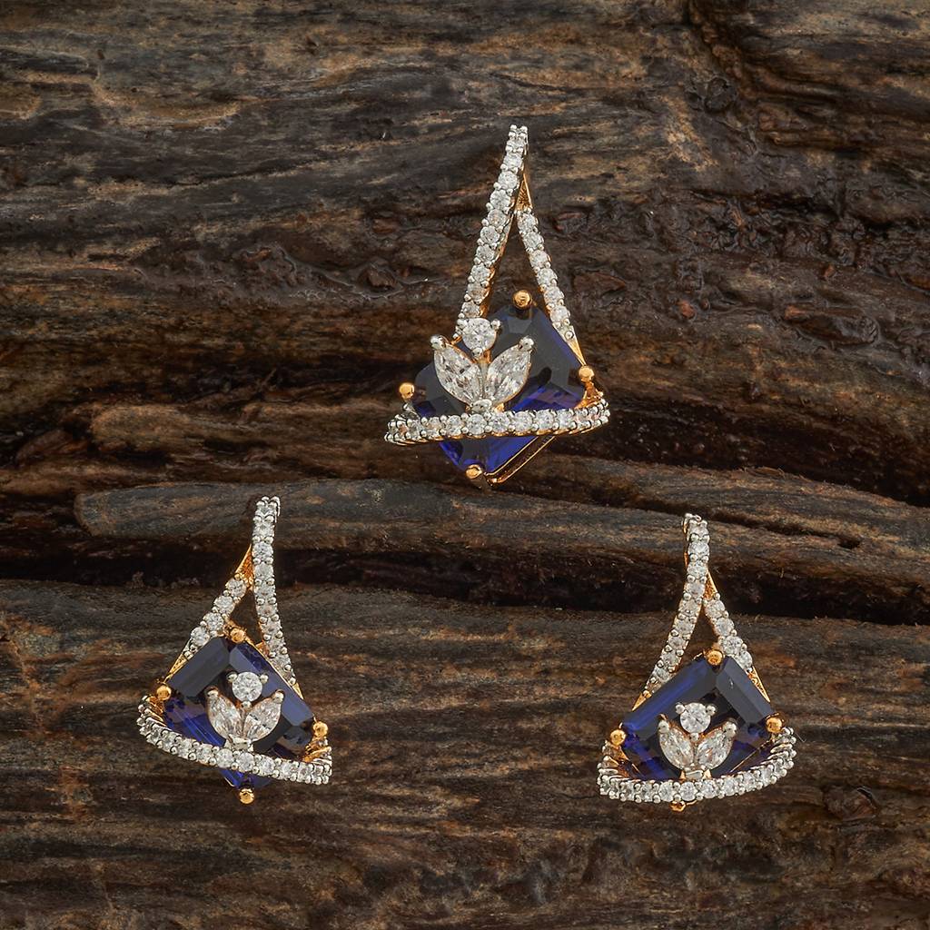 Kushal'S Fashion Jewellery Party Zircon Chain Pendant Earring Set-182479 : 435824
