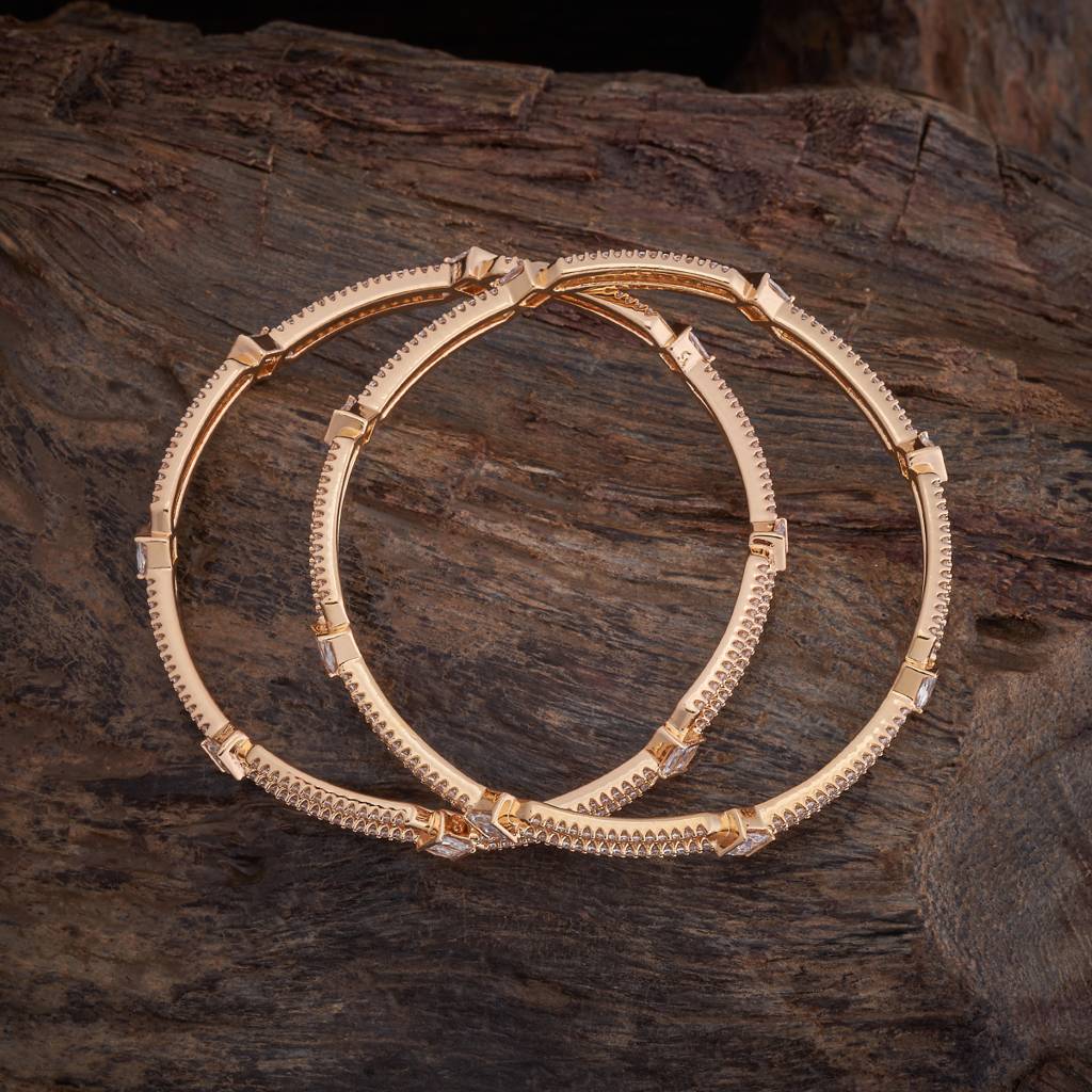 White Gold-Plated Party Zircon Bangle-425753 : 425753