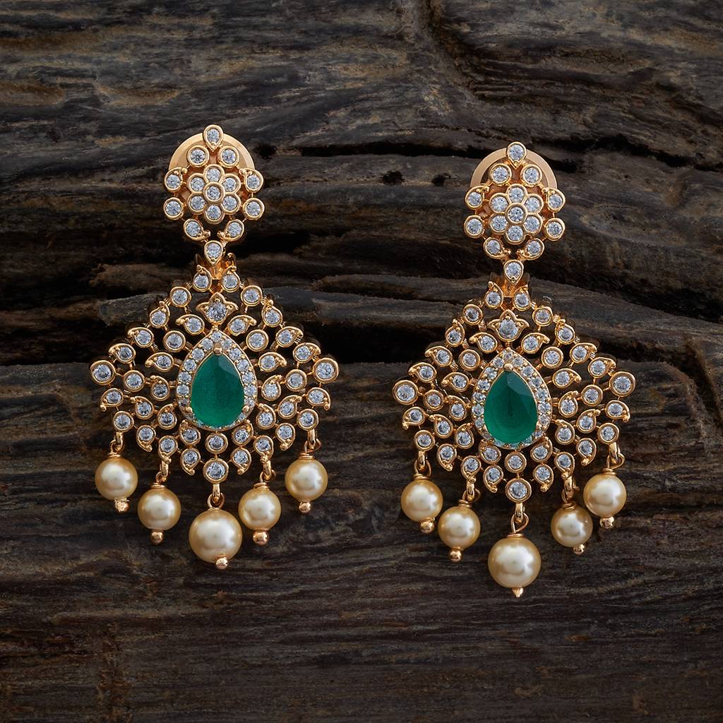 Kushal'S Fashion Jewellery Gold-Plated Party Zircon Earring-173177