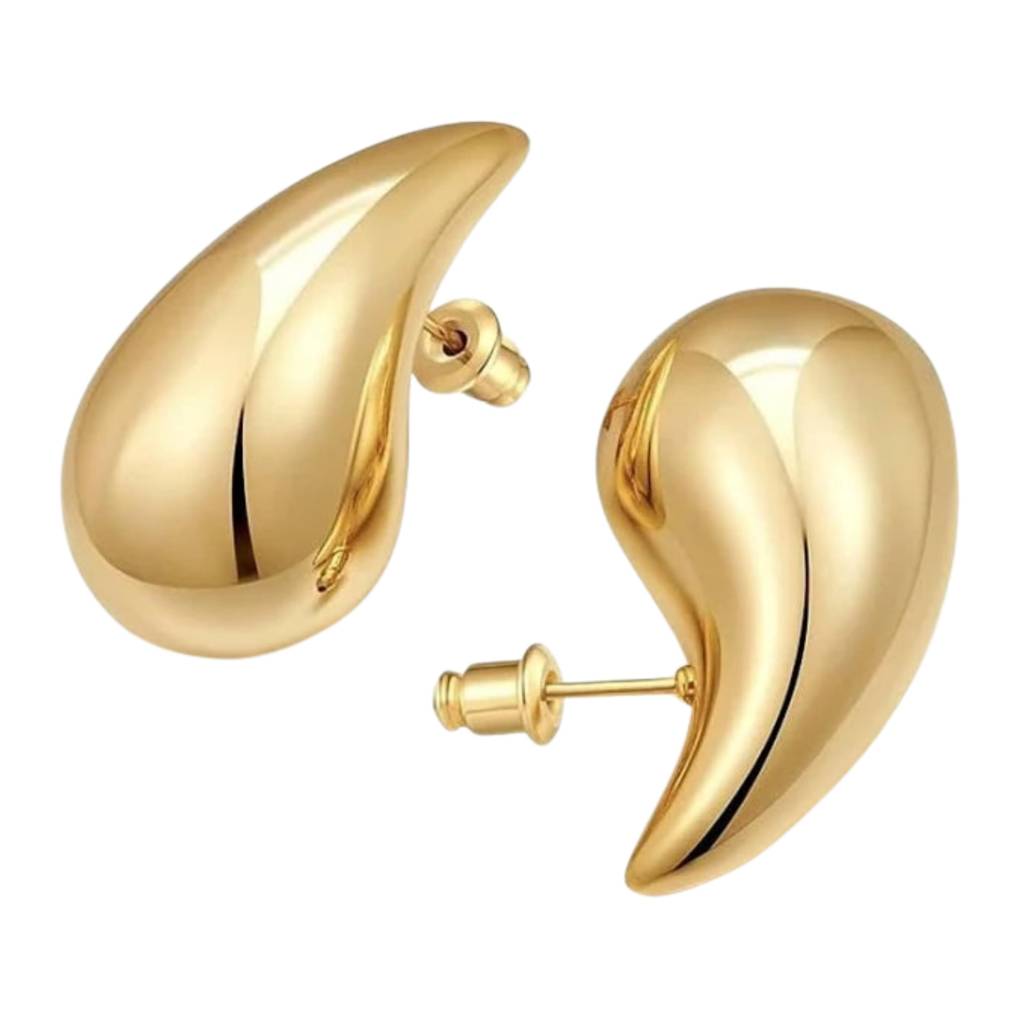 Teardrop Chunky Gold Earrings : ES12221