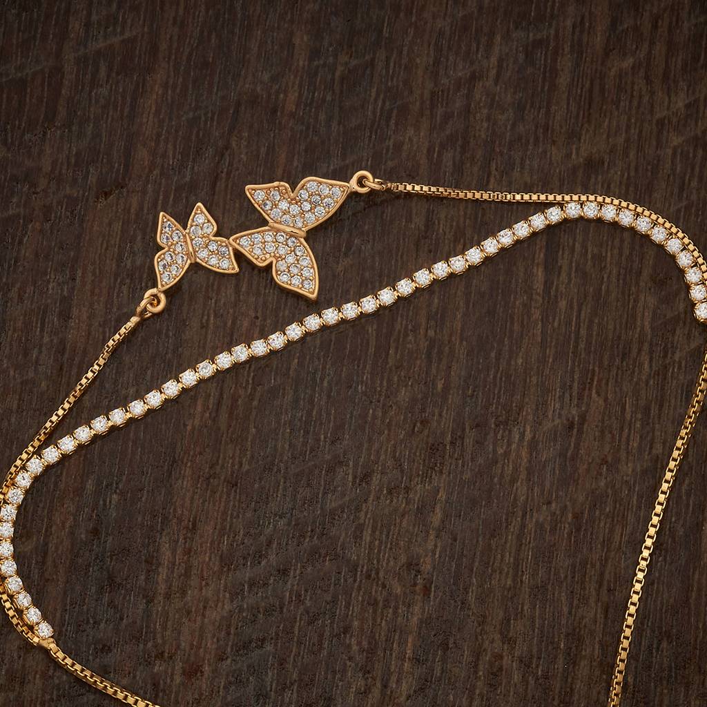 Kushal'S Fashion Jewellery White Gold-Plated Party Zircon Bracelet-186687  Adjustable Copper White