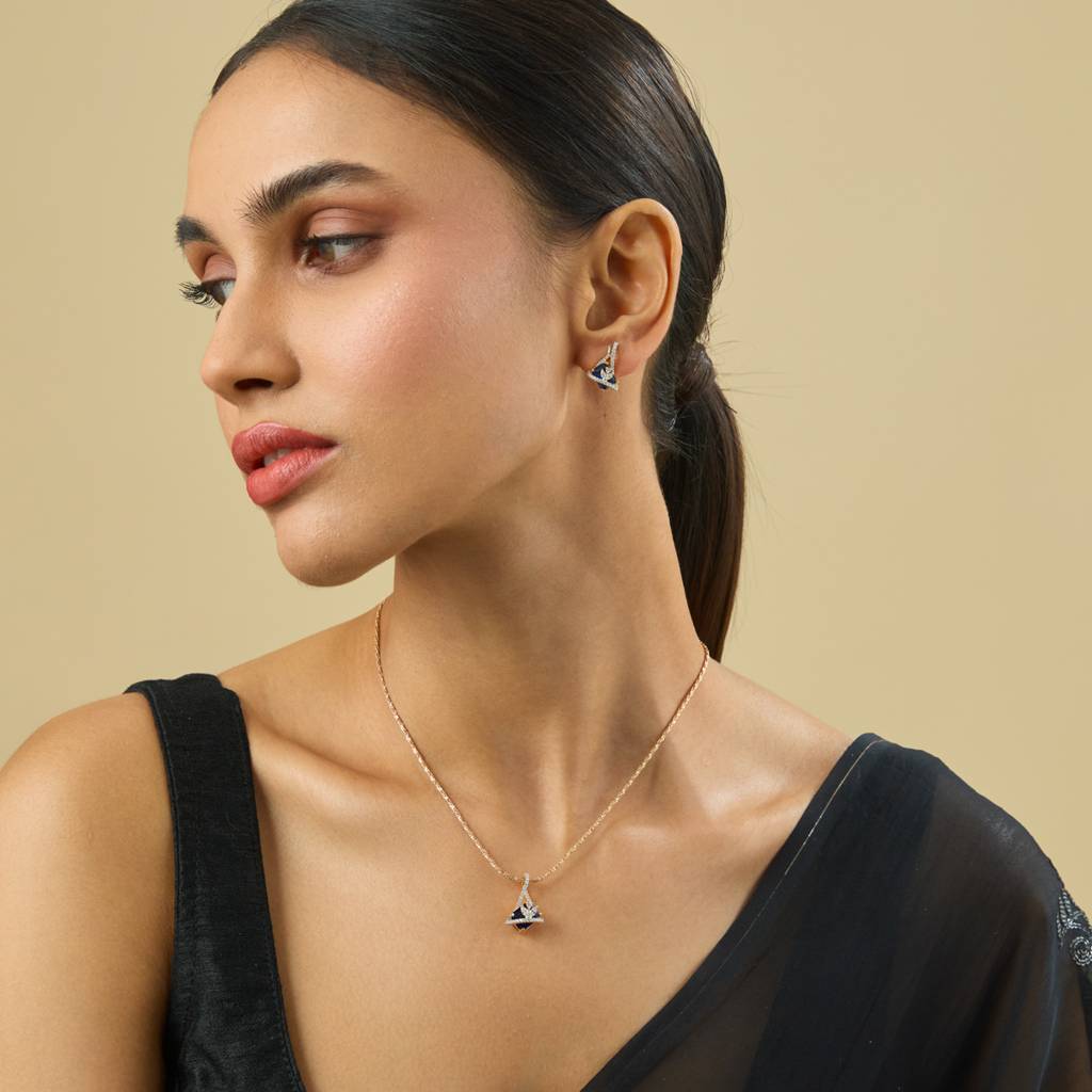 Kushal'S Fashion Jewellery Party Zircon Chain Pendant Earring Set-182479 : 435821