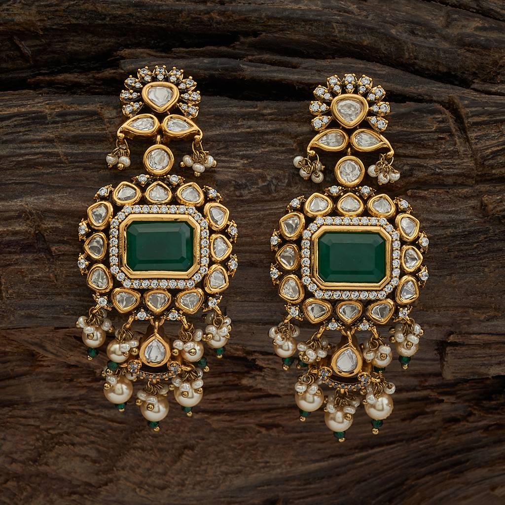Kushal'S Fashion Jewellery  Victorian-Plated Ethnic Kundan Drops-149207 : 416630