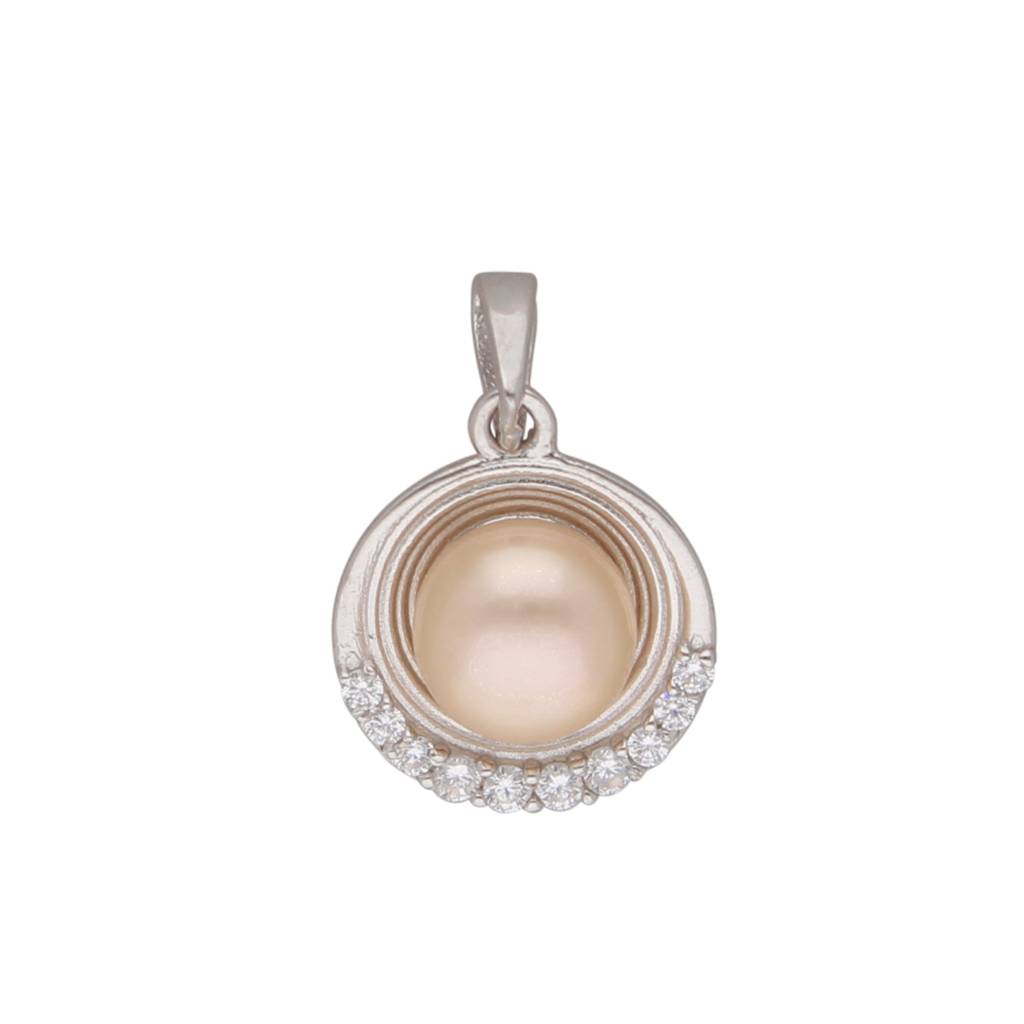 925 Silver Olivia Simple Pearl Pendant : JPMAY-22-153