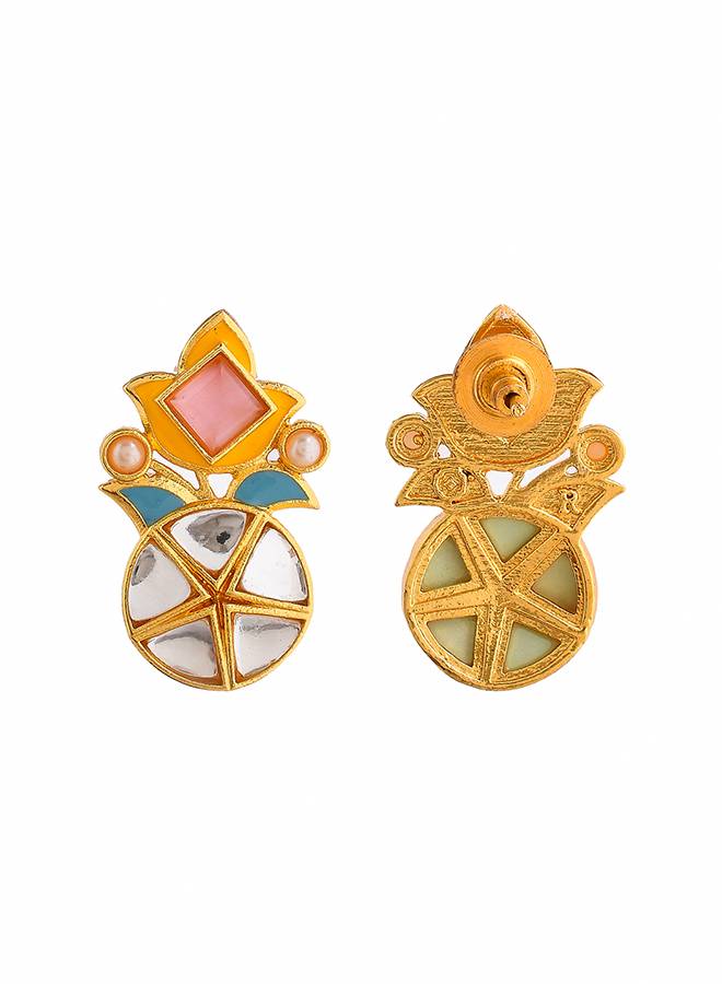 Forever More Floral Pink Stone And Pearl Earrings : 8905124498479
