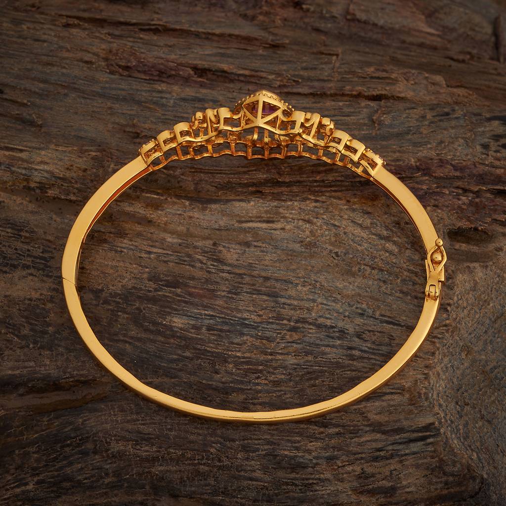 Kushal'S Fashion Jewellery Ruby-Green Gold-Plated Synthetic Stones Ethnic Antique Kada-181261 : 433385