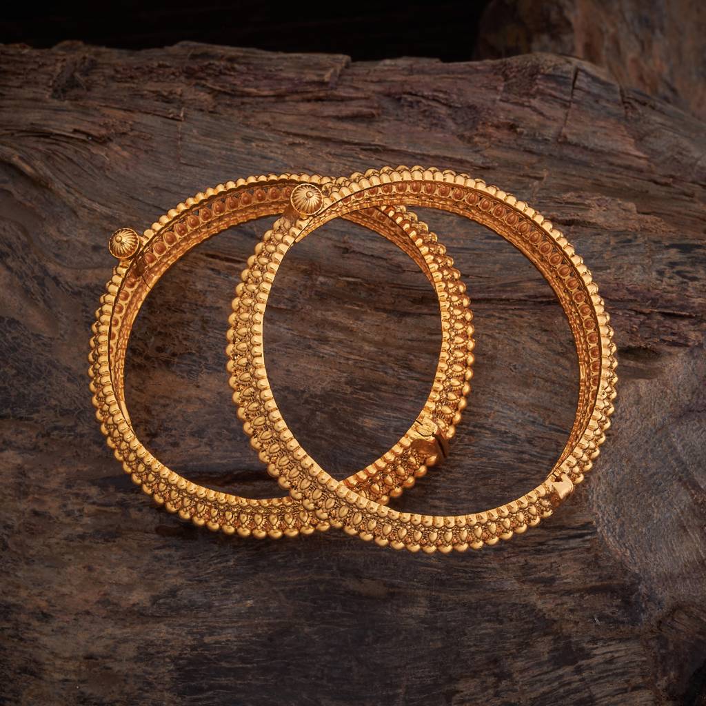 Kushal'S Fashion Jewellery Gold Gold-Plated Ethnic Antique Bangle-177772 : 426063