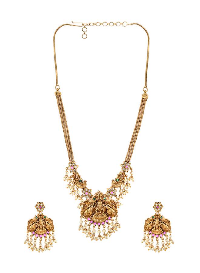 Gold Opulence Temple Jewellery Set : 8905124473230