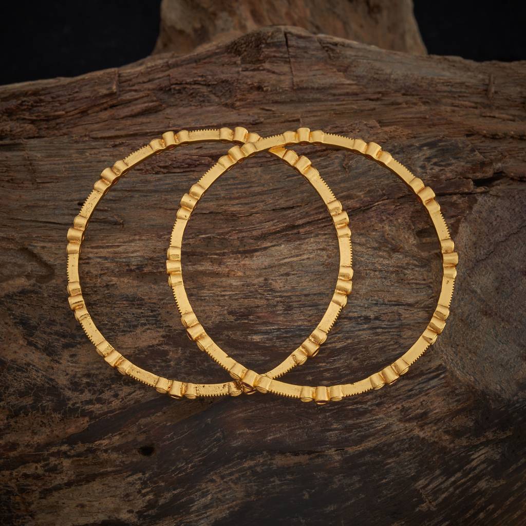 Kushal'S Fashion Jewellery Ruby Gold-Plated Ethnic Antique Bangle-182679 : 436212