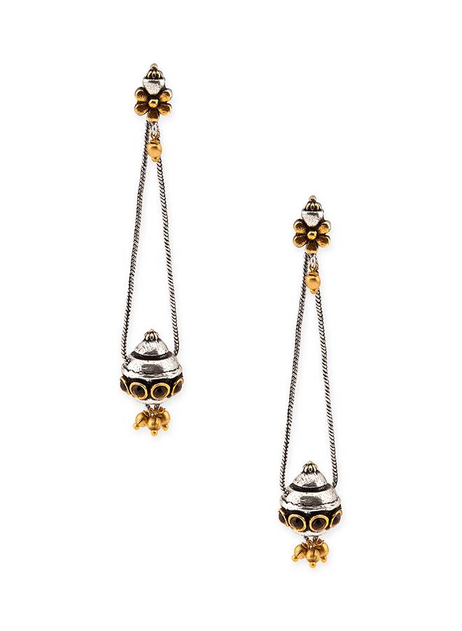 Gullak Ghungroo Drop Chain Dangler Earrings : 8905124137316
