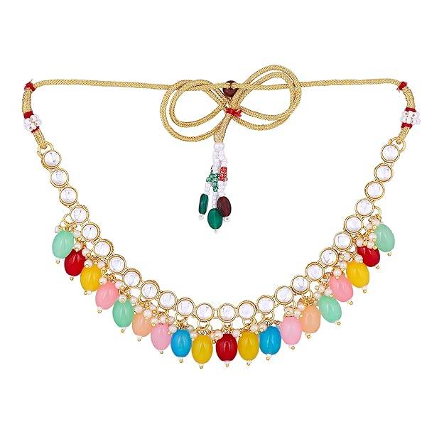 Estele Gold Plated Charming Gehena Necklace Set With Multi Colour Beads For Women : PJ-024-IGMCNKER
