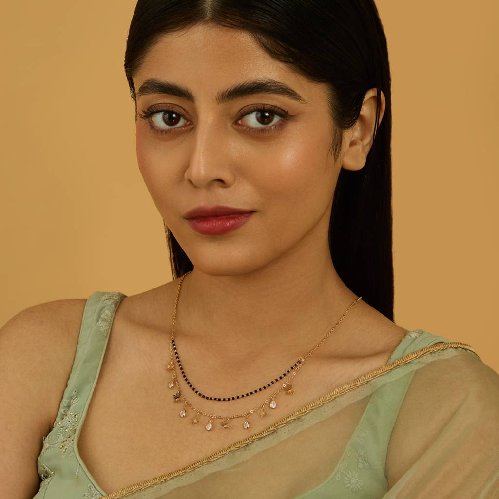 Kushal'S Fashion Jewellery White Gold-Plated Casual Wear Trendy Mangalsutra-184852 : 441319