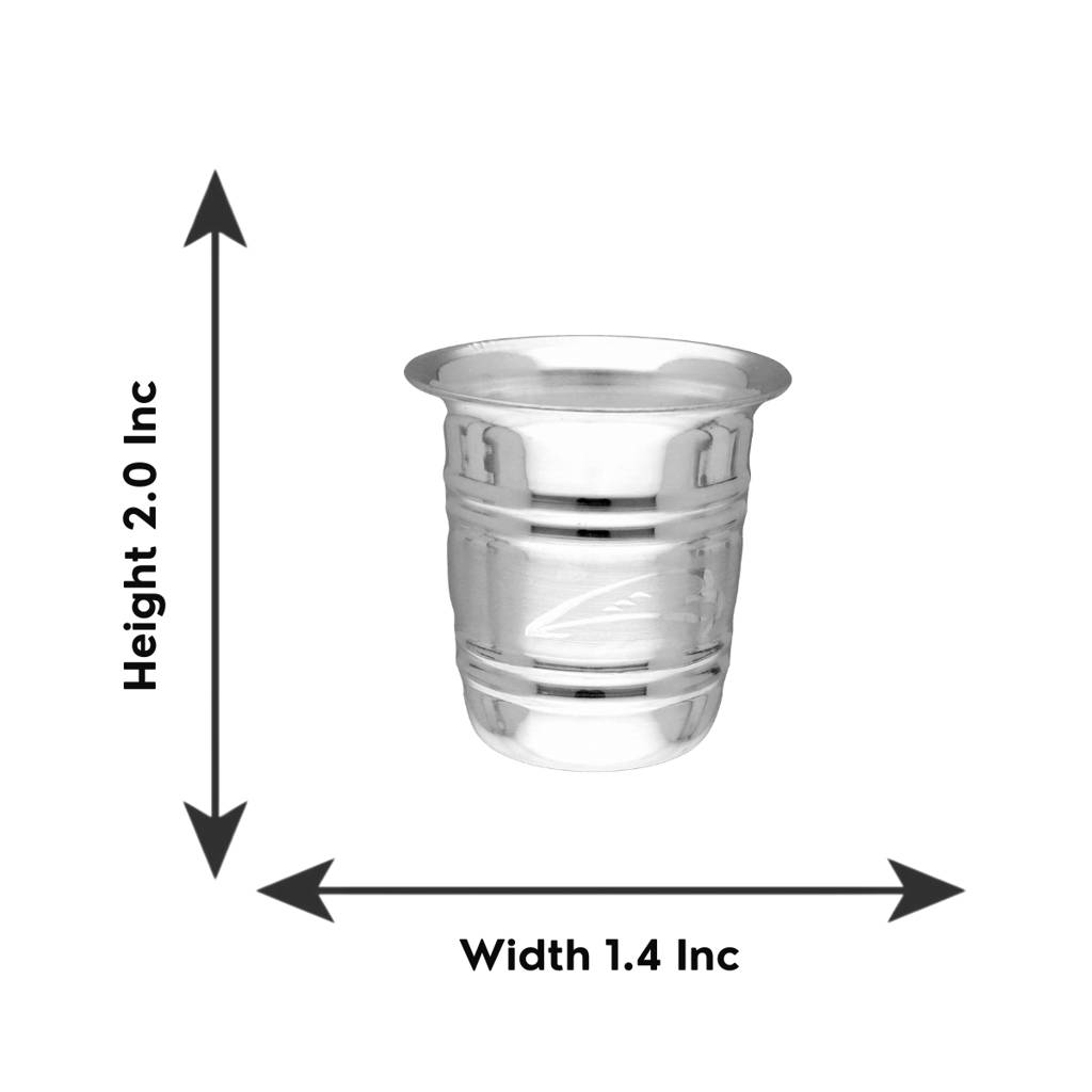 80% Purity-14 Grams Silver Glass Tumbler : JPAUG-25-110