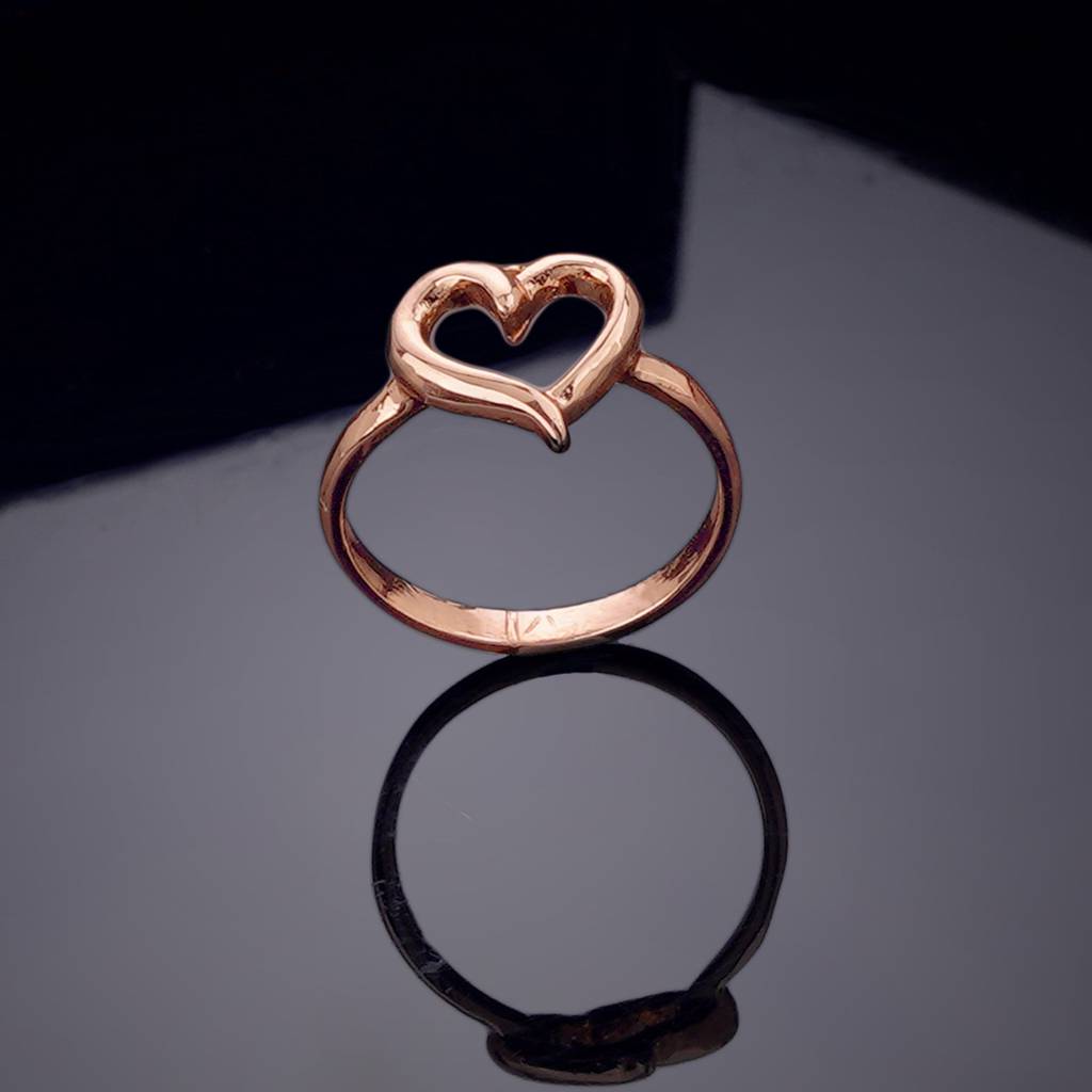 Estele Rosegold Plated Heart Shaped Finger Ring For Women : 130-RGRING