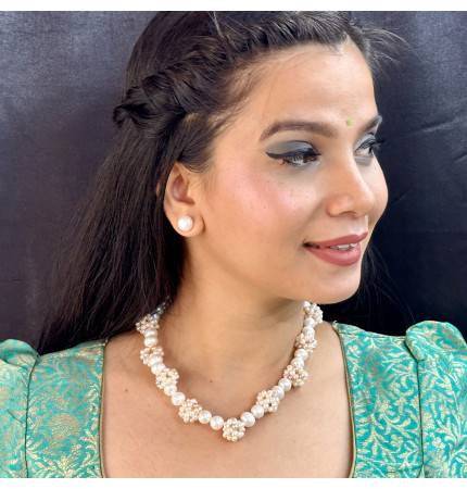 Sri Jagdamba Pearls Zarna 1 Line Pearl Necklaces. : JPNOV-23-073