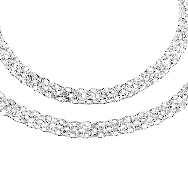 Rhodium Finish Layered Anklets With Modern Design For Party & Daily Use : OSAK011-IRANKLET