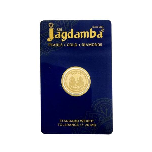 24Kt (999) 2Gm Laxmi Ganesh Gold Coin : JPSEP-21-17-2