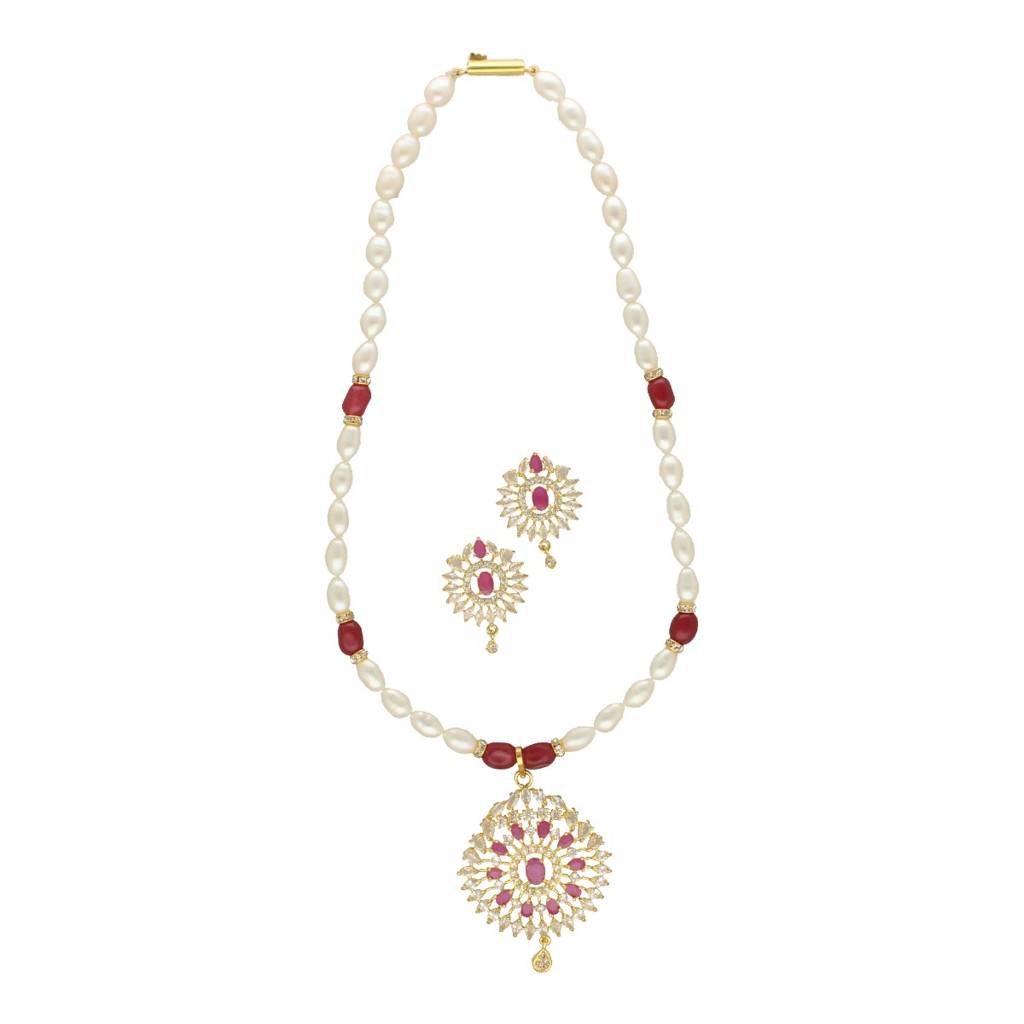 Rinay Pearl Necklace Set : JPSEP-24-031