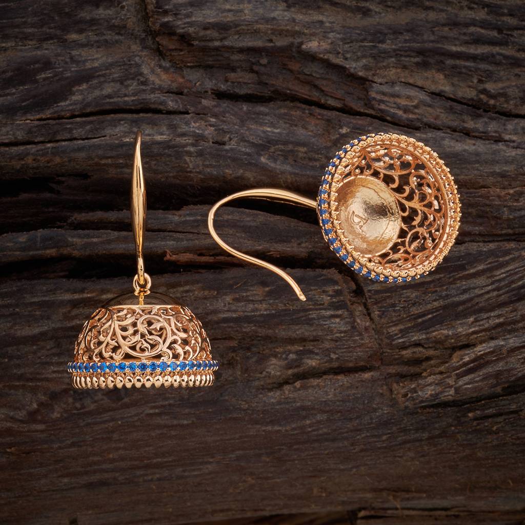 Kushal'S Fashion Jewellery-Plated Party Zircon Jhumkas-158925 : 380290