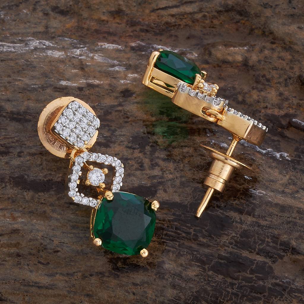 Kushal'S Fashion Jewellery Rhodium-Plated Party Zircon Drop Earrings-177299 : 425027