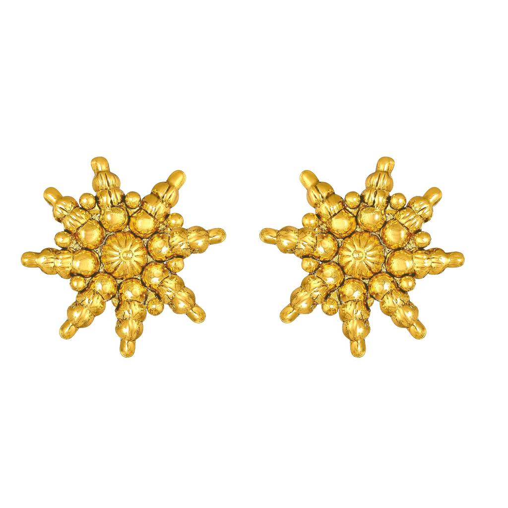 Traditional Gold Plated Maharani Haar Necklaces With Earrings South Style Indian Bridal Jewellery Set Gift For Wom : PF04BR144