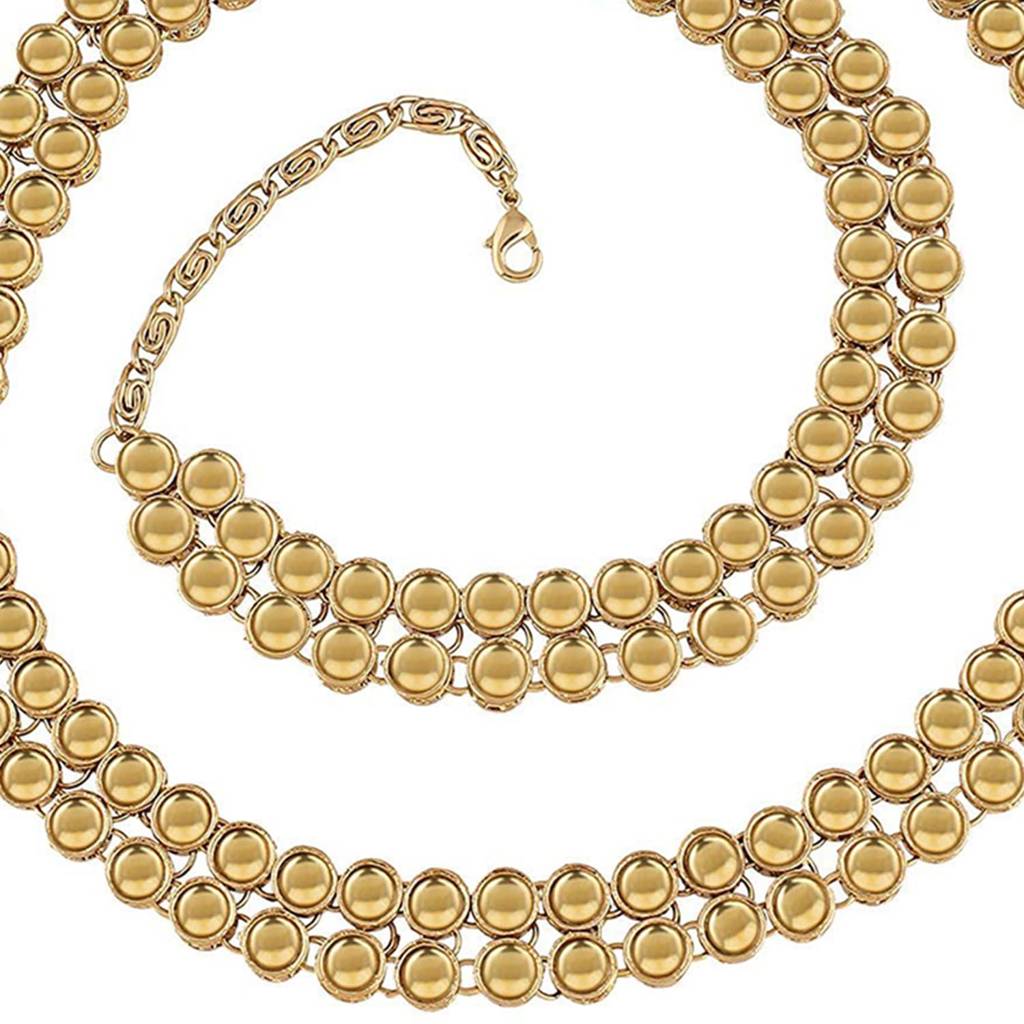 Traditional Adjustable Gold Plated Kundan Waist Belt Kamar Bandh Belly Chain Jewellery Gift For Women-Pf37Bch016 : PF37BCH016LCT