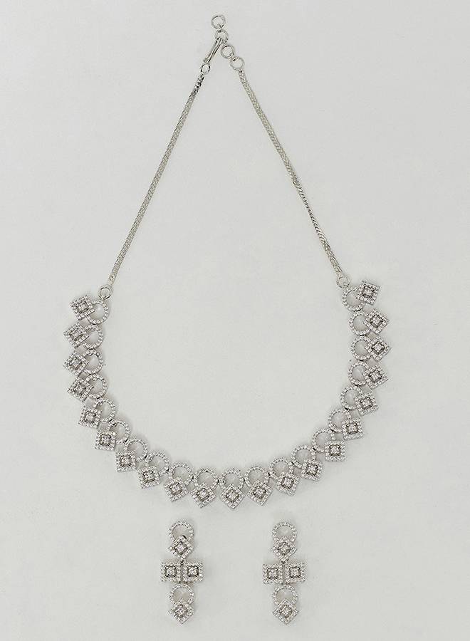 Victorian Inspired Cz Gems Necklace Set : 8905124460278