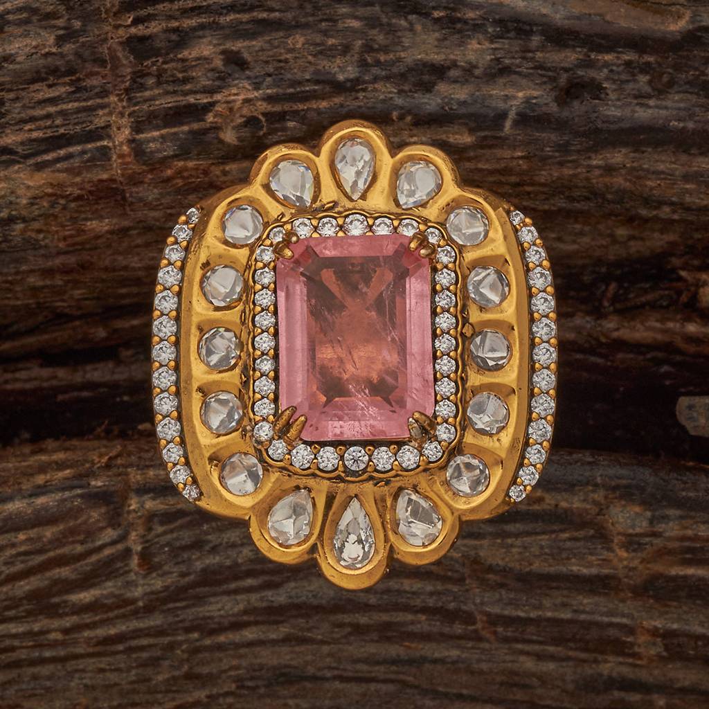 Plated Ethnic Kundan Finger Ring-435312 : 435312