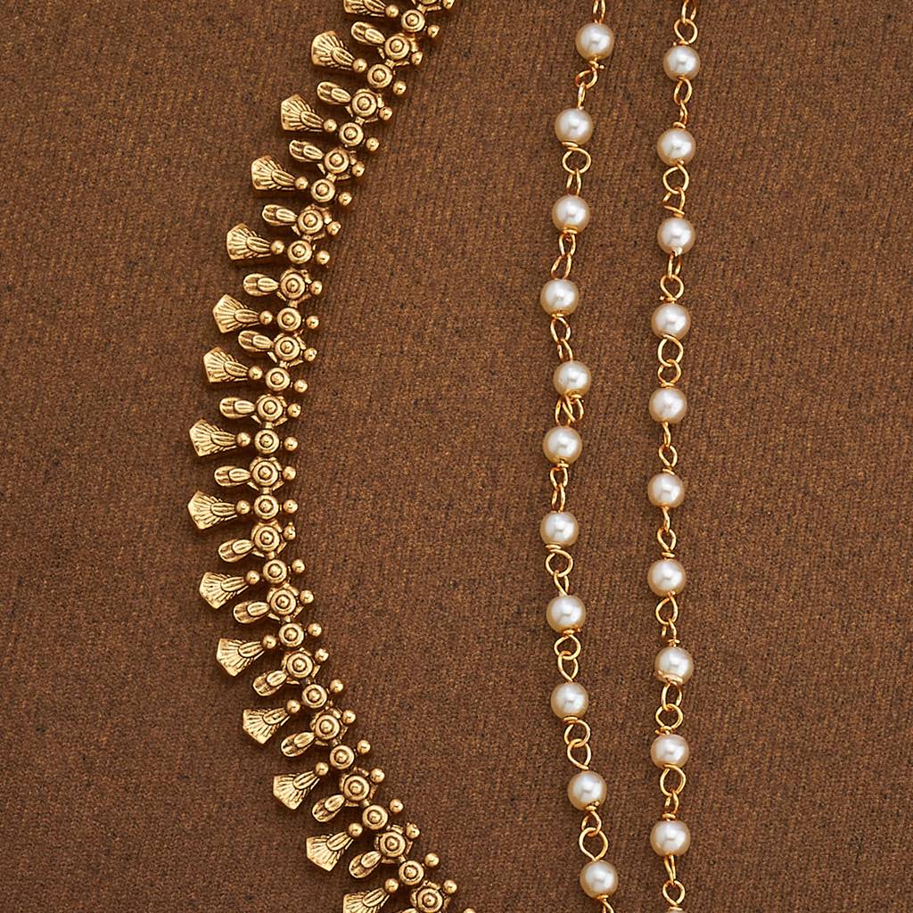 Kushal'S Fashion Jewellery Pearl Gold-Plated Ethnic Antique Matil -436273 : 436273