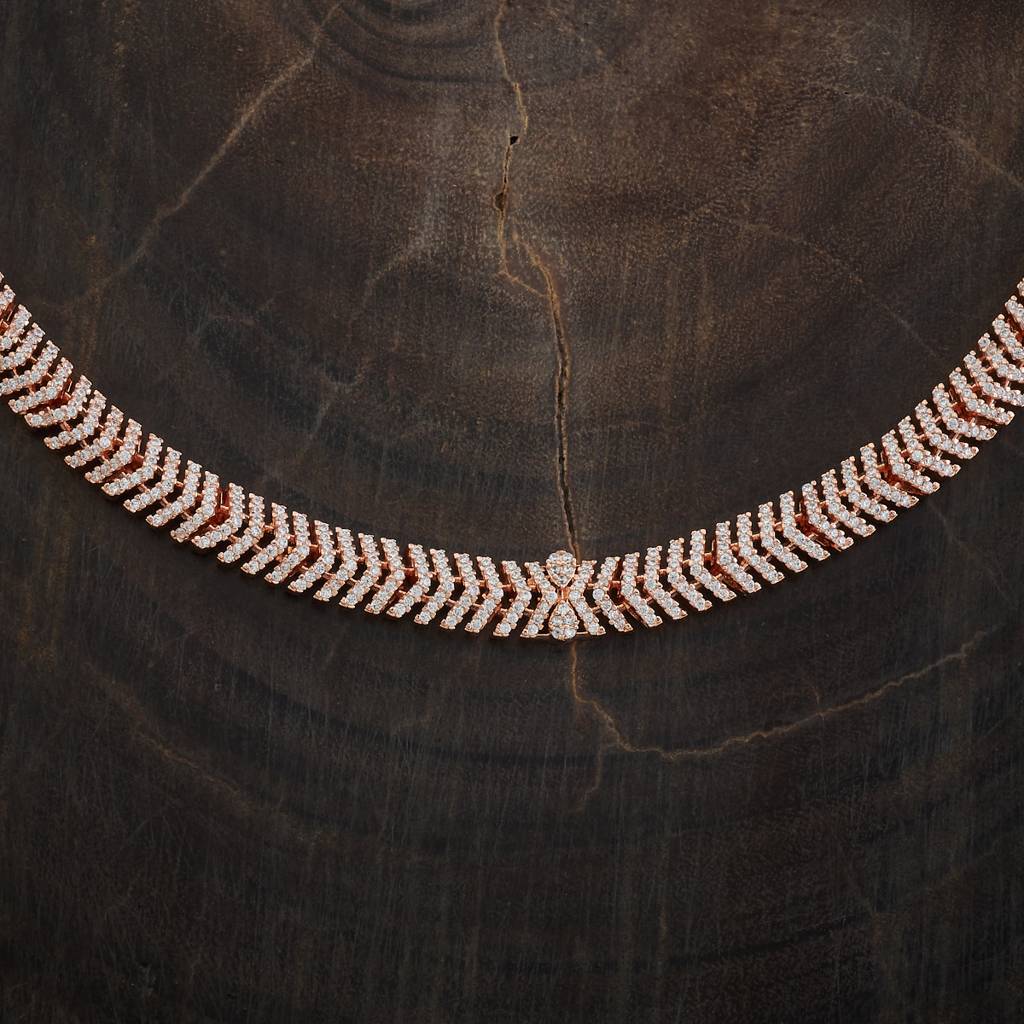 Kushal'S Fashion Jewellery White Rose Gold-Plated Party Zircon Jewellery Set-173248 : 415972