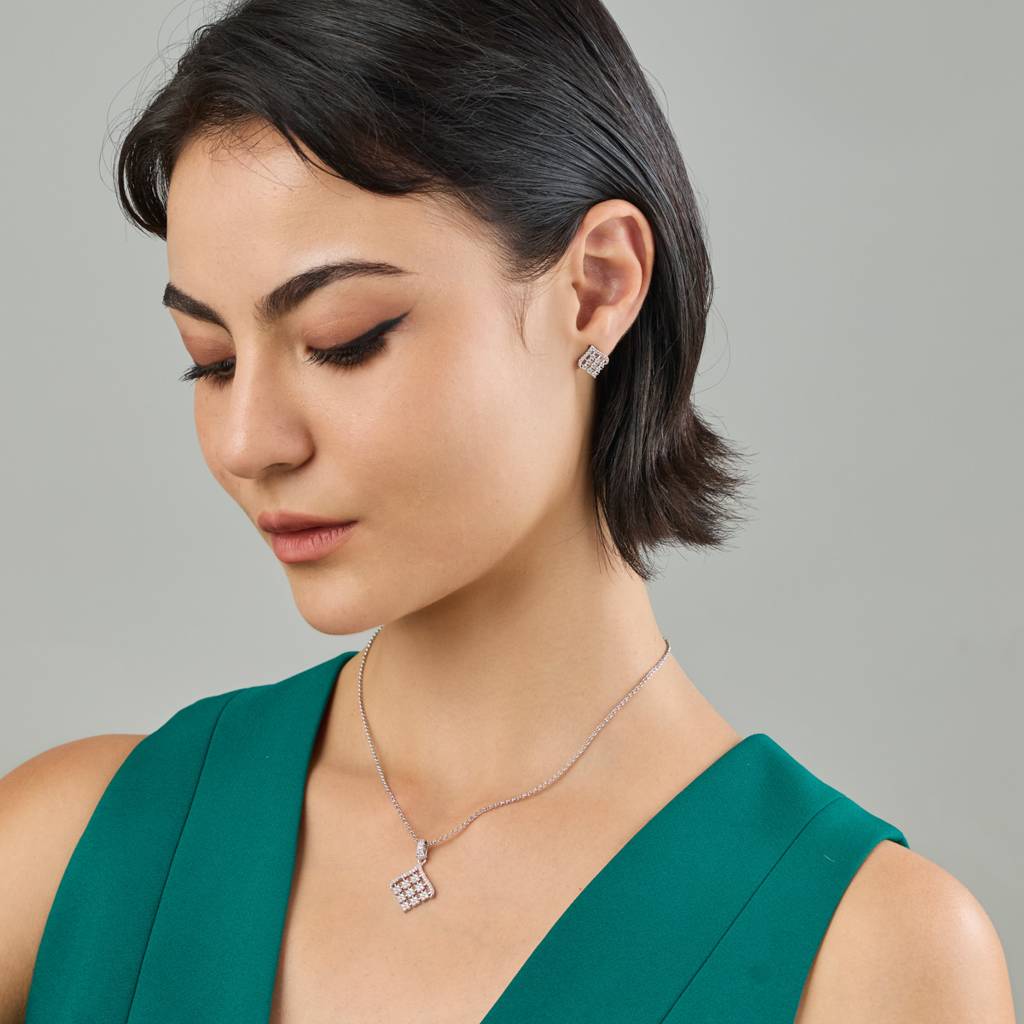 Kushal'S Fashion Jewellery  -Plated Party Trendy Zircon Necklace And Earring Set  -186574 : 444881