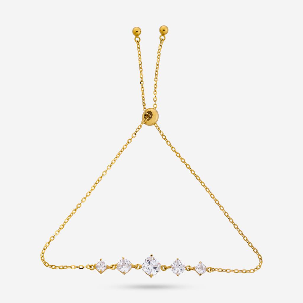 Gold-Plated Party Zircon 92.5 Sterling Silver Bracelet -457887 : 457887