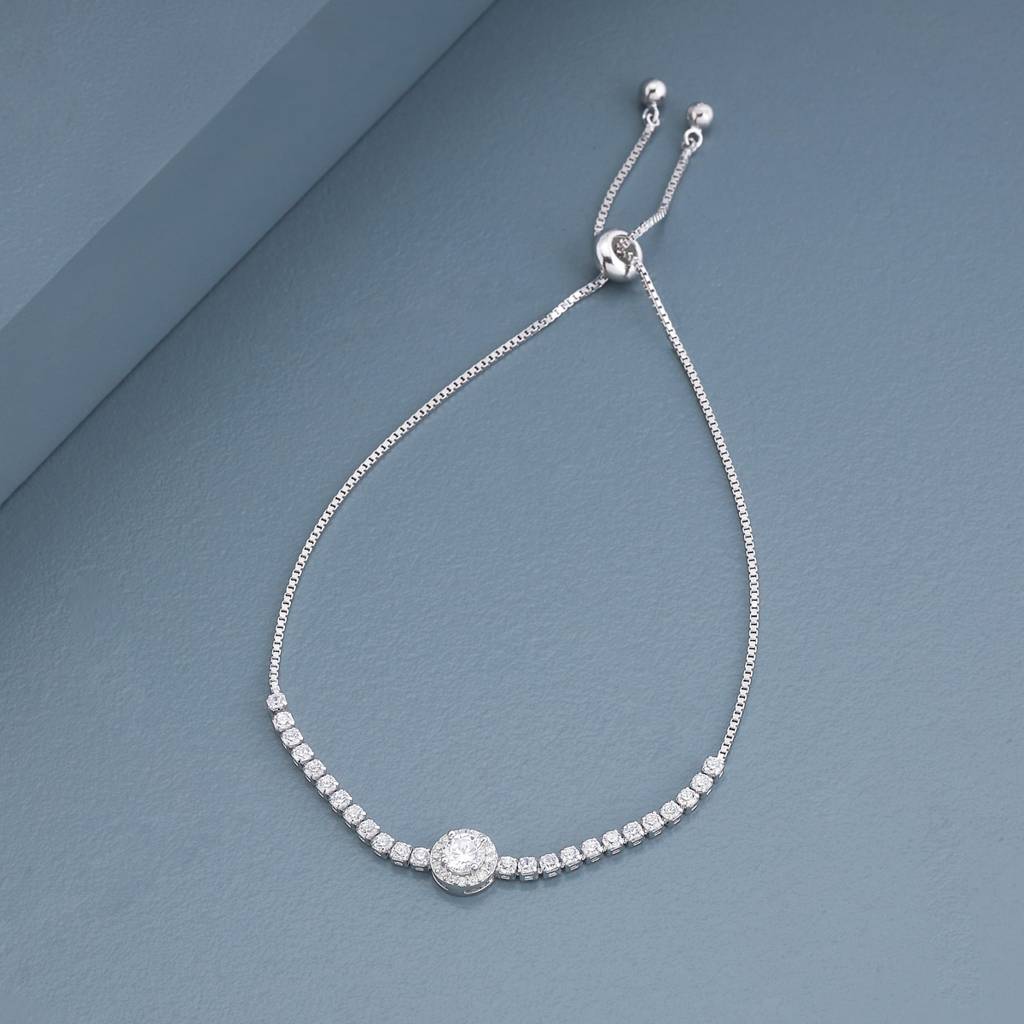 Kushal'S Fashion Jewellery Plated Party 92.5 Sterling Silver Bracelet -191286 : 453358