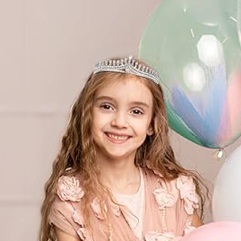 Cubic Zirconia Studded Princess Tiara Crown For Girls Women Birthday Gift Hair Accessories-Px9Cw06 : PX9CW06S
