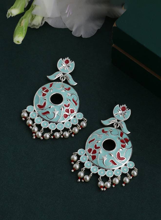 Tahira Fine Ferozi Stud And Drop Earrings : 8905124055191