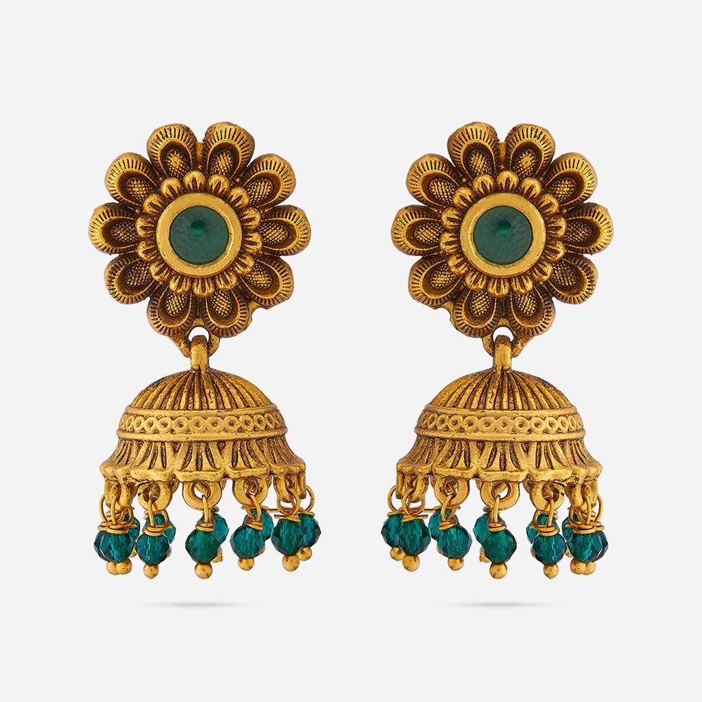 Kushal'S Fashion Jewellery Plated Ethnic Antique Jhumkas-185442 : 442468