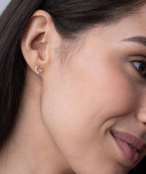 18K Gold Vermeil Sparkling Infinity Heart Pendant And Earring Set For Her | Gift For Womens And Girls : KES0028_KNC0072