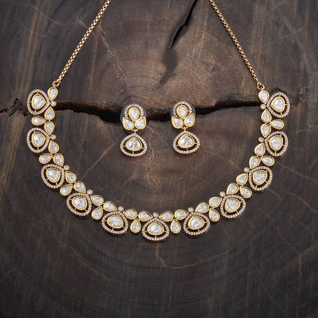 Kushal'S Fashion Jewellery Victorian-Plated Kundan Studded Jewellery Set-181628 : 434232