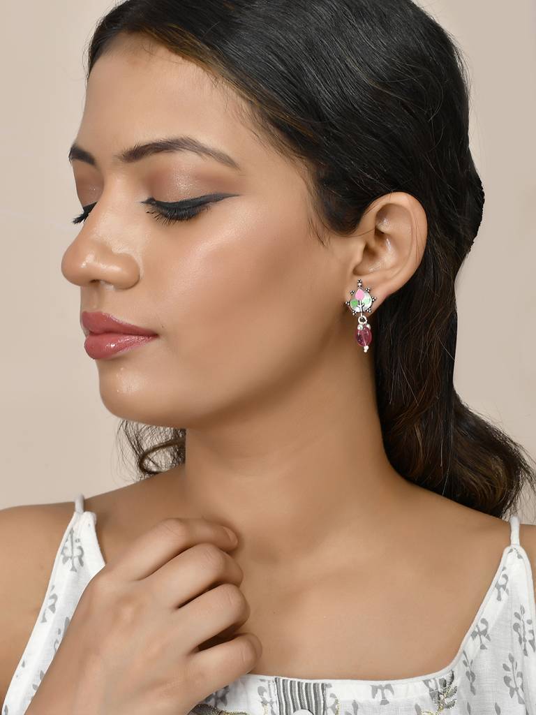 Bagh E Fiza Colourful Drop Earrings : 8907617929590