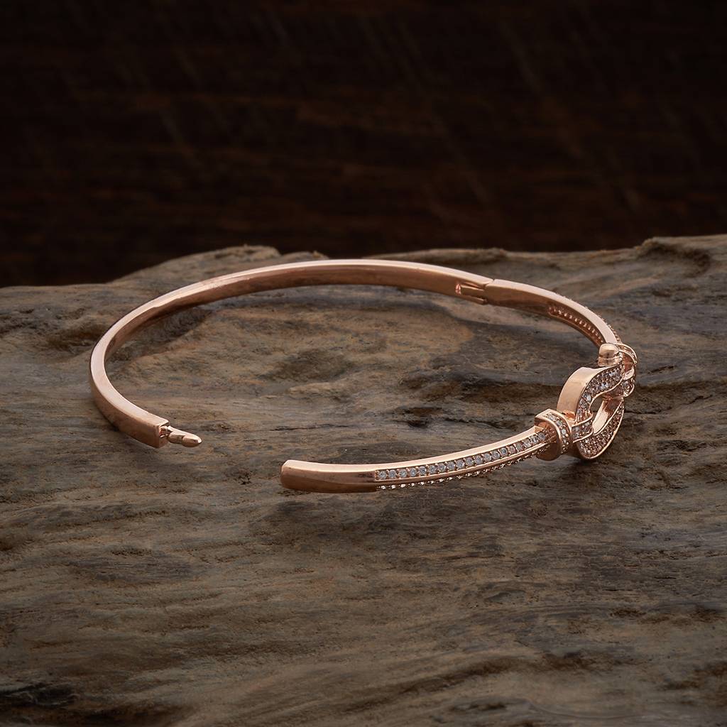 Kushal'S Fashion Jewellery White Rhodium-Plated Party Zircon Kada-174671 : 440792