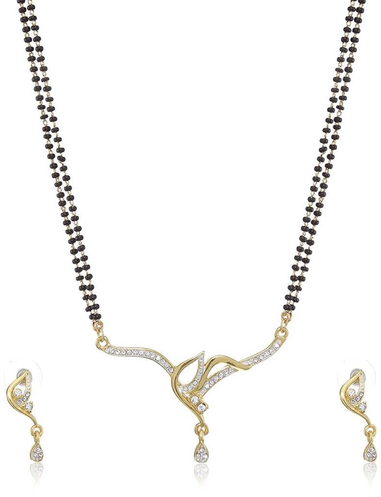 Estele Gold & Rhodium Plated Magnificent Designer Mangalsutra Necklace Set For Women : EMS14080073NKER