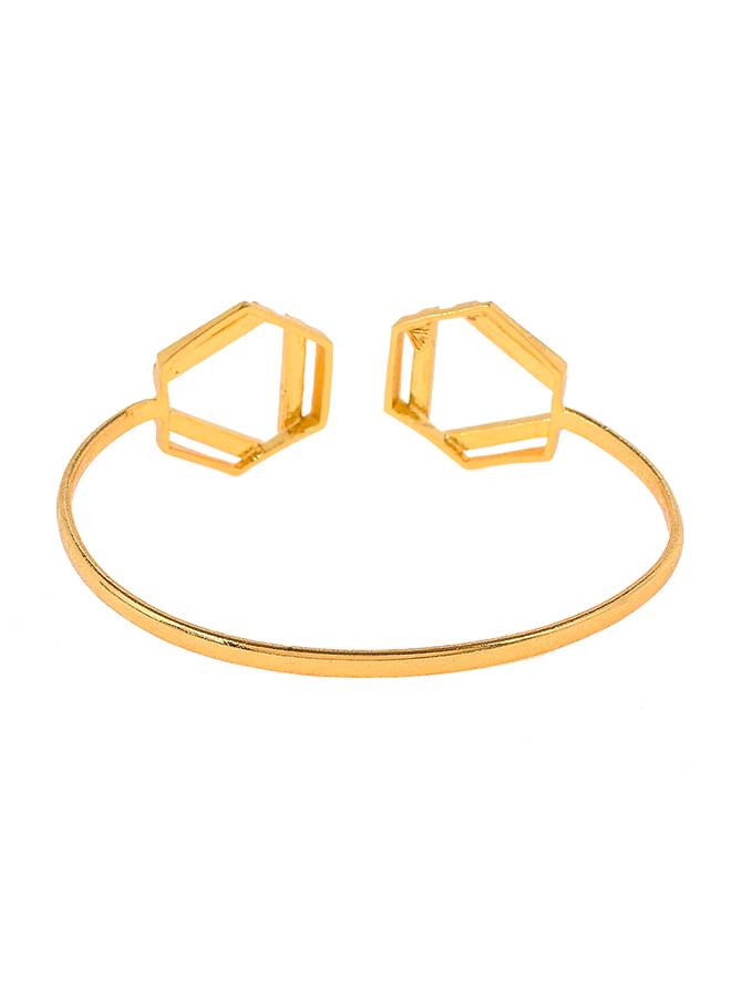 Benzene Geometric Enamelled Cuff Bracelet : 8905124456745